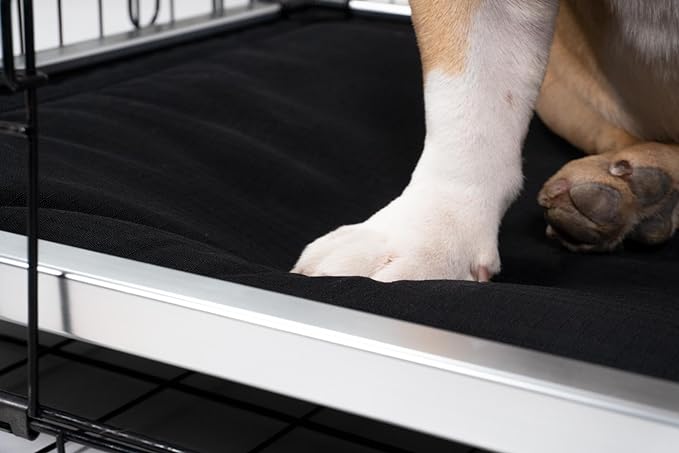 K9 Ballistics Chew Proof Armored Padded Dog Crate Bed, Virtually Indestructible, Legs Included (Obsidian Black, Small (29" L x 18" W x 4.5" H))