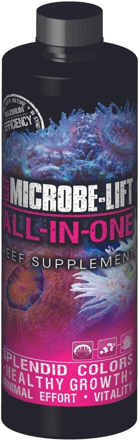 MICROBE-LIFT All-in-One Master Reef Supplement for Reef Environment Maintenance and Healthy Growth of Fish Tank Plants, 16 Fl Oz
