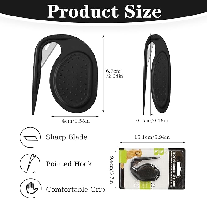 Multifunctional Pet Grooming Tool - Knotting Comb for Cats and Dogs, Hair Removal Tool for Loose and Knotted Fur, Knot Remover and Opener