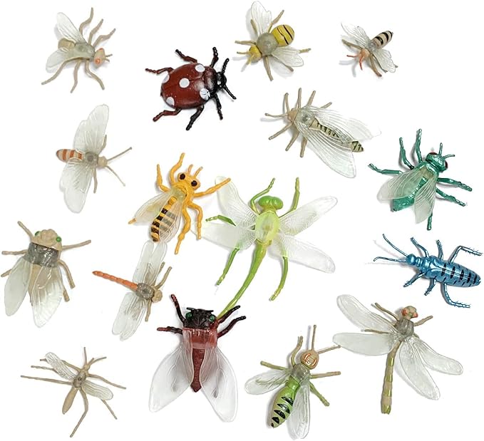 Realistic Insect Toy Figures for Kids, 45Pack Colorful Assorted Play Bugs for Children, Toddler Education Themed Party Gift, Halloween Filler Cupcake Topper