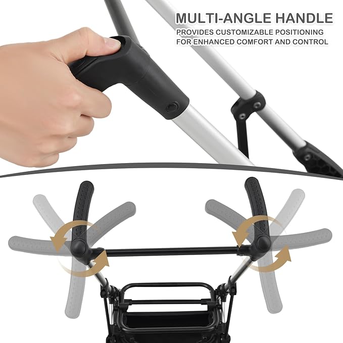 MoNiBloom Pet Stroller for Small/Medium Dogs w/Detachable Carrier & Lightweight Aluminum Frame, Folding Jogging Travel Stroller, Mint Green