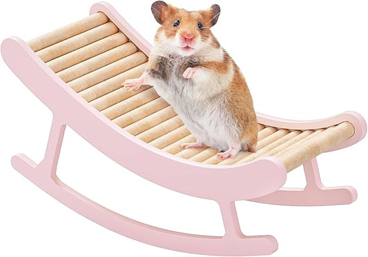Hamster Climbing Toys - Wooden Ladder for Hmaster Bridge Guinea Pig Enrichment Toy Interactive Hamster Cage Accessories for Chinchilla, Rat, Gerbils, Mice and Small Animals