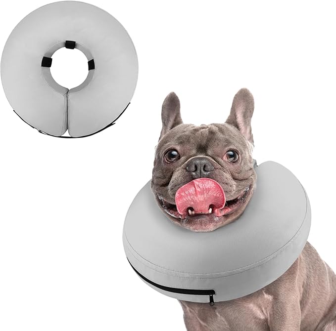 Supet Inflatable Dog Cone Collar for Large Medium Small Dogs, Soft Cone Collar for Dogs Cats, ECollar Doggie Neck Donut Dog Cone Alternative After Surgery