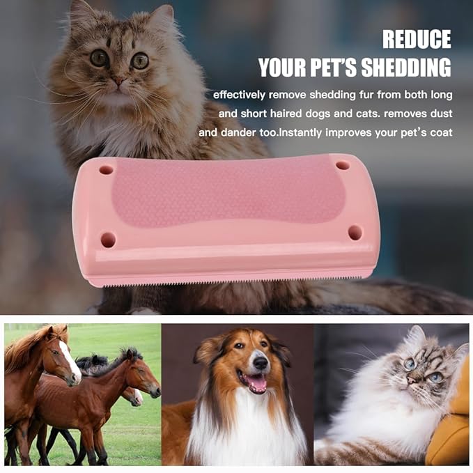 MAXIMILIAN Deshedding Brush for Dogs Cats Horses Undercoat Tool for Large and Small Pets Comb Removes Loose Dirt Hair and Fur Professional Pet Groomer, Pink for Little Pony