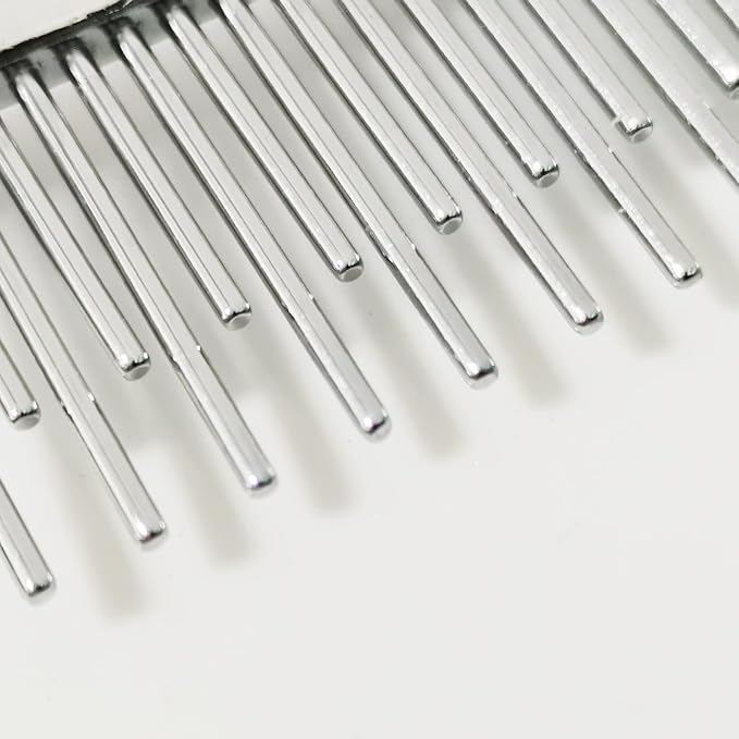 Dog or Cat Comb Grooming with Short and Long Teeth Dematting Knots Tangles Remover Combs Detangler Tool Suitable for Dogs Cats Poodle HorseStainless Steel Pin (Yellow)