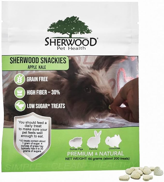 Sherwood Pet Health Snackies for Chinchillas, Rabbits & Guinea Pigs, Grain-Free, Real Fruit, Low Sugar and High in Fiber Treats in Multiple Flavors