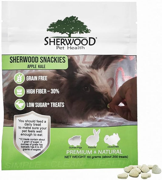 Sherwood Pet Health Snackies for Chinchillas, Rabbits & Guinea Pigs, Grain-Free, Real Fruit, Low Sugar and High in Fiber Treats in Multiple Flavors