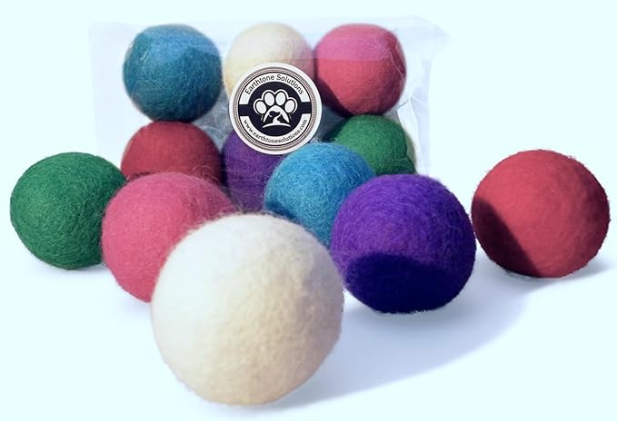Wool Cat Toys - Felt Balls Assortments for Small Pet Fetch and Play - Eco Friendly Quiet Wool Ball Toy for Cats and Kittens - Choose Your Colors (Variety Pack)