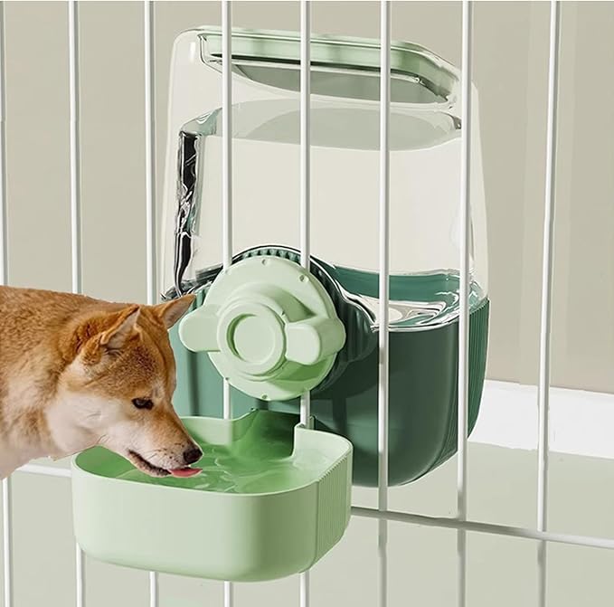 Pet Hanging Automatic Feeders Drinking Bowls，Gravity Rabbit Feeder and Water Set，Cage Cat Food Bowl Feeding Station for Puppy Kitten Chinchilla Hedgehog Guinea Pig Ferret (Blue-Pink Food)