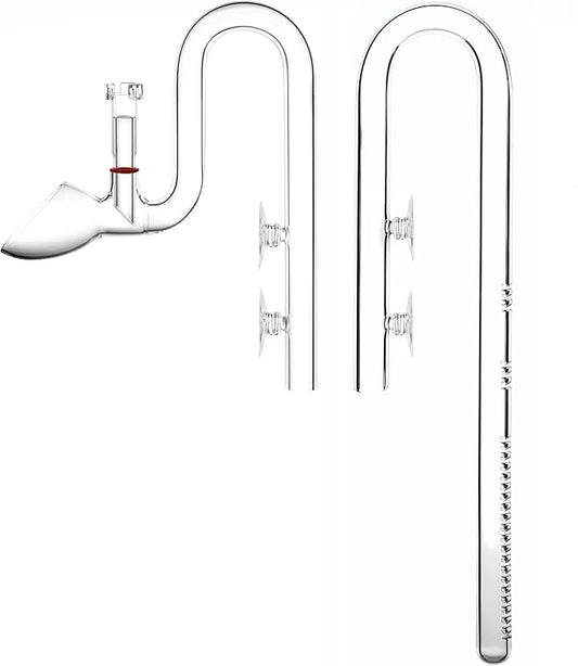 Glass Lily Pipe Set Outflow with Surface Skimmer & Multi-Level Water Intake (17mm for 16/22mm (5/8'' i.d.) tubing)