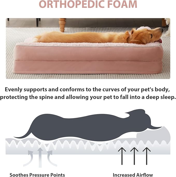 BFPETHOME Orthopedic Dog Beds for Large Dogs-Waterproof Sofa Pet Bed with Removable Washable Cover, Big Dog Bed with Waterproof Lining and Nonskid Bottom,Pet Bed for Large Dogs