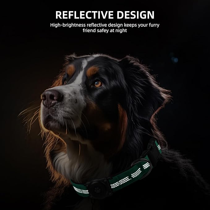 Upgraded AirTag Dog Collar, IP68 Waterproof Air Tag Dog Collar Holder, Reflective, Ultra-Durable, Comfortable Padded, Heavy Duty Dog Collars for Small Medium Large Dogs (S (10.6"-13.6"), Teal)