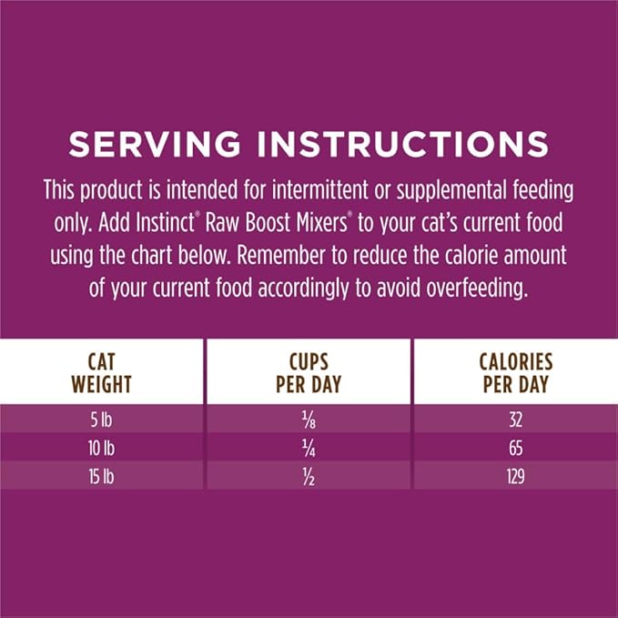 Instinct Raw Boost Mixers, Freeze Dried Cat Food Toppers with Functional Ingredients, Grain Free, Real Beef - Multivitamin for Adults, 5.5 oz Bag