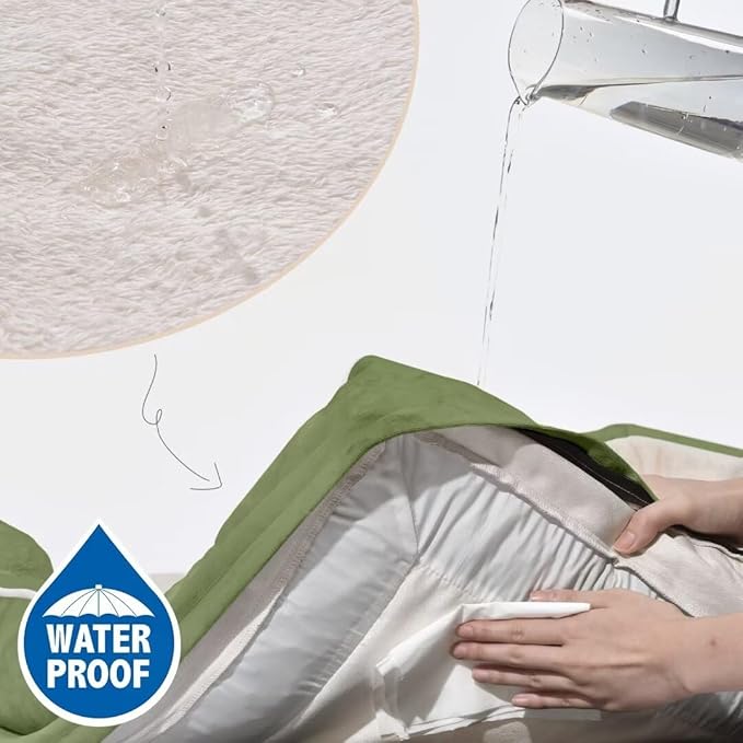 Comfort Expression Orthopedic Dog Beds for Jumbo Breed Large Dogs, Jumbo Dog Beds Waterproof, PV Washable Pet Sofa Couch with Removable Cover & Non-Slip Bottom(Light Green)