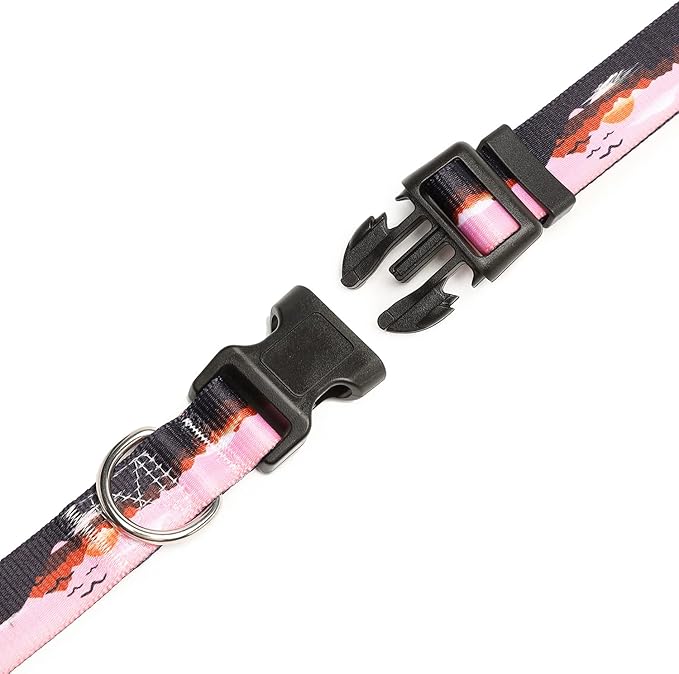 Mercano Adjustable Dog Collar - Special Design Patterns, Soft Nylon Comfortable Durable Pet Collar for Small Medium Large Dogs (S, Sunset)