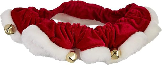 Huxley & Kent Ruff Pet Scrunchy | Santa (Large) | Festive Christmas/Holiday Neckwear for Dogs/Cats | Fun Stretchable Costume Accessory | Soft Collar with Bells