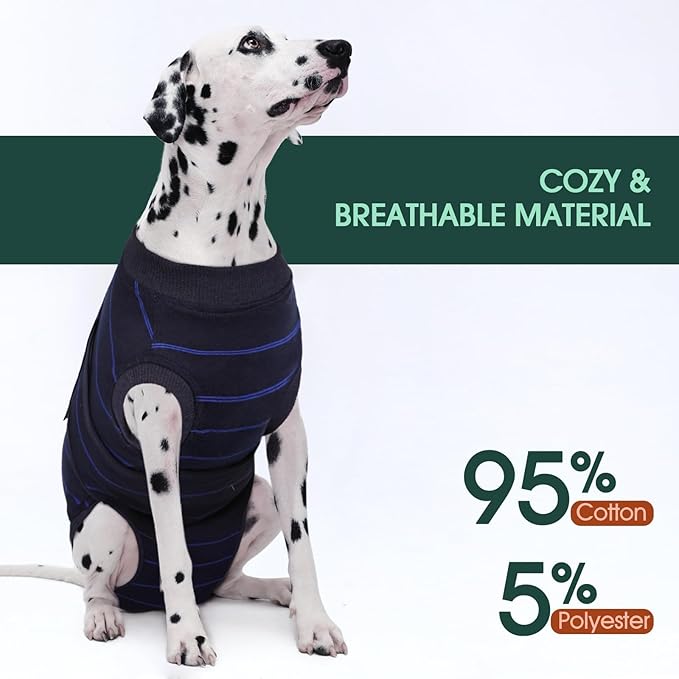Kuoser Recovery Suit for Dogs After Surgery,Dog Surgery Suit Female Male Spay,Neuter Anti-Licking Dogs Onesie,Abdominal Wound Skin Disease Dog Surgical Suit Snugly Pet Collar Alternative Vest Bodysuit