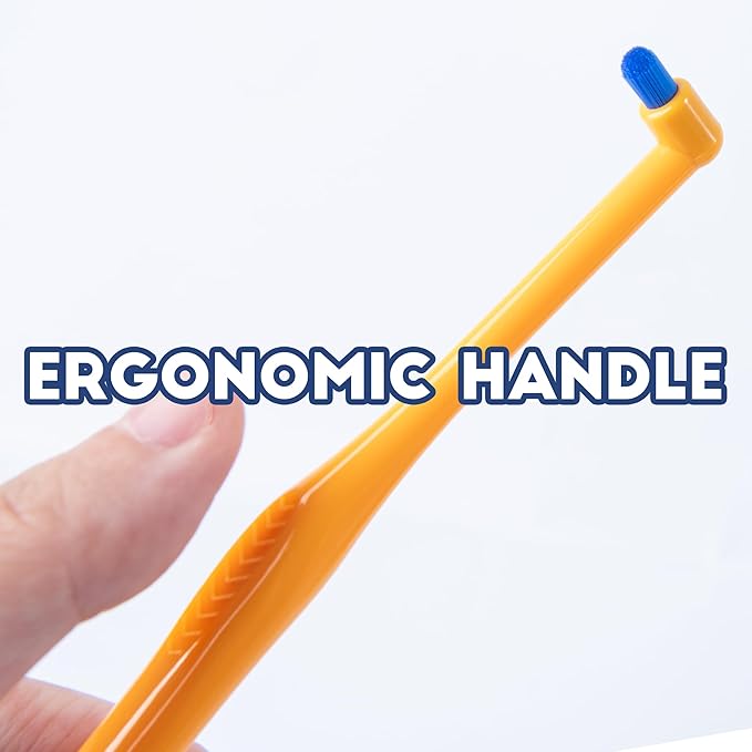 Cat Toothbrush Tuft Head, Small Dog & Puppy Tooth Brushing Kit, Mini Head Teeth Brush for Kitten & Tiny Pet, Doggy Toothbrushes Deep Dental Cleaning, 2 PCS - Orange