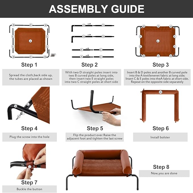 RRPETHOME Large Elevated Cooling Dog Bed, Raised Dog Cot Beds for Large Dogs, Elevated Outdoor Pet Bed, Chew Proof Portable Cooling Pet Cot with Skid-Resistant Feet and Breathable Mesh