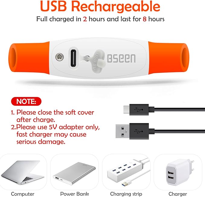 Led Dog Collar, BSEEN USB Rechargeable Flash Dog Necklace Light, Pet Safety Collar Makes Your Beloved Dogs Be Seen at Night for Small Medium Large Dogs(Orange)