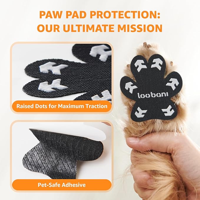 Loobani Paw Pads for Dogs Traction: Anti Slip Dog Paw Grippers for Senior Dogs Walking on Hardwood Slippery Floors - Dog Paw Protector Stickers for Prevent Licking & Wound Care, Easy Using