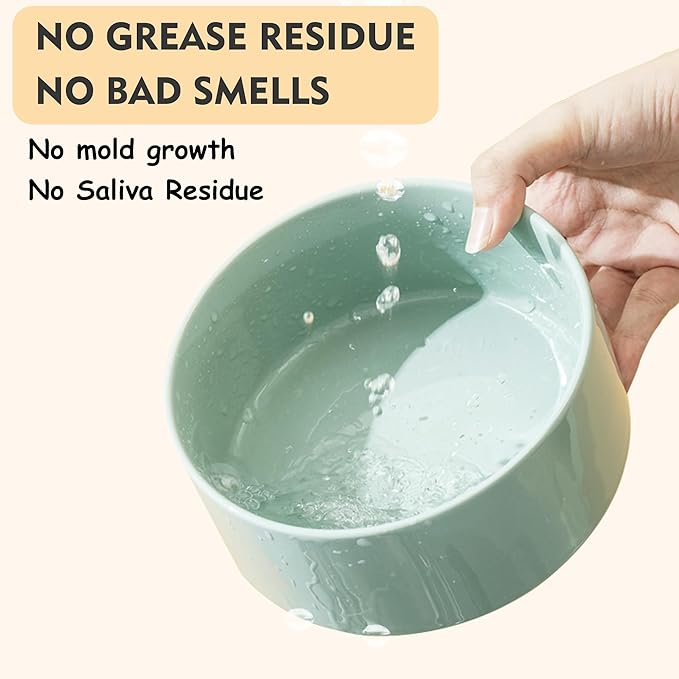 Wordcam Raised Ceramic Dog Bowls with Stand,Elevated Dog Dish, Pet Food and Water Feeder Set for Large Sized Dogs(9.4''High-60 Oz-7.6 Cups)