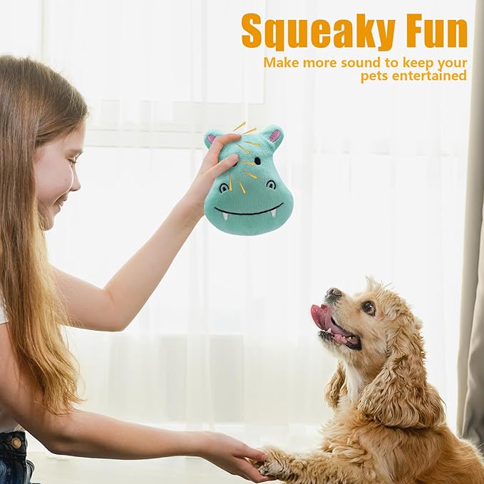 Squeaky Dog Toys, 11 Pcs Interactive Dog Plush Toy Collection in Flower Bouquet Packaging,10 Adorable Animal Plushies for Endless Play & Training