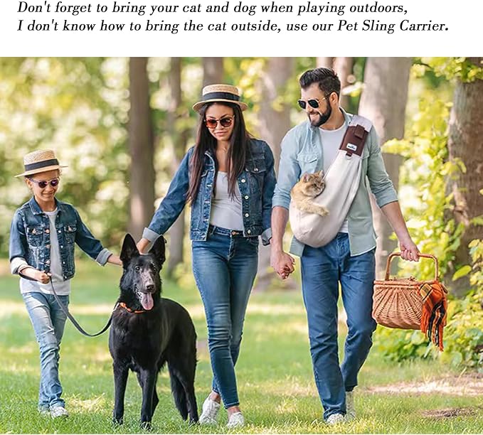 Dog Sling Carrier for Small Dogs - Front Dog Carrier with Adjustable Strap - Hands Free Pet Papoose Bag for Chest - Suitable for Puppy, Small Dogs, and Cats for Outdoor Travel,15 lbs