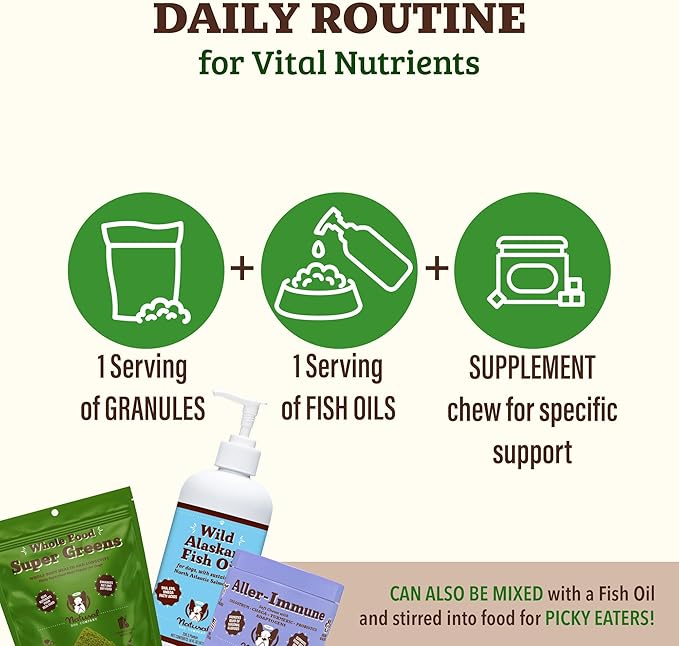 Natural Dog Company Dog Super Greens Food Topper, Dog Multivitamin Powder Vitamins & Supplements, Boost Immunity & Digestion, Wellness Nutrient-Rich Food Seasoning Meal Topper, 8 oz