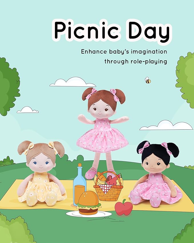 Soft Baby Doll Toys (12''), My First Baby Rag Doll for 1 Year-Old Girl Birthday Gift, Christmas Plush Toys Gift for Toddler Kids Infants -Daisy Girl