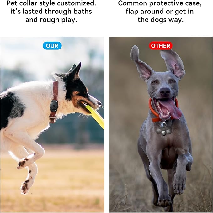 IPX8 Waterproof Dog Collar Holder for Airtag [Metal Back Plate] Ultra-Durable Dog & Cat Collars Mount for AirTag, Suitable for All Widths of Collars (1 Pack)