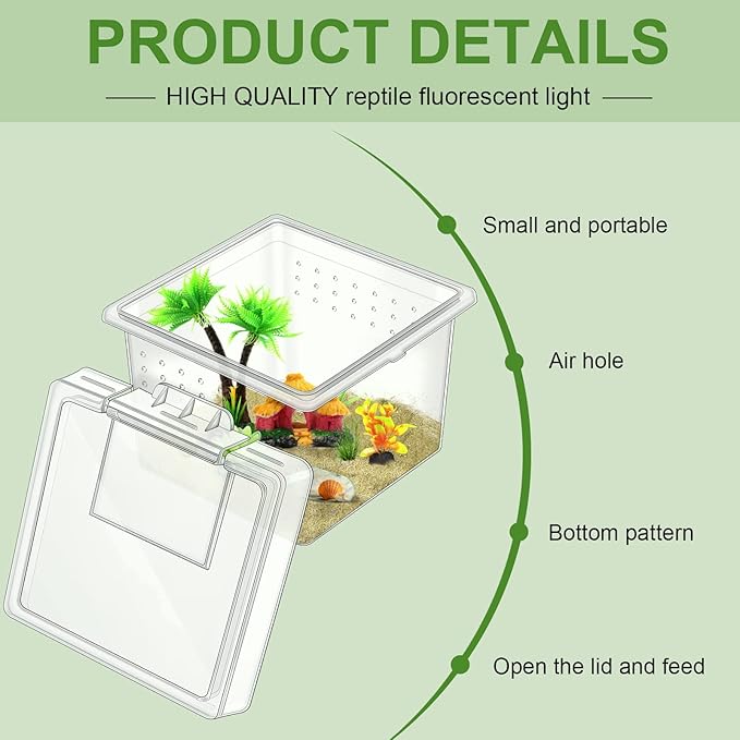 20 Pcs Insect Spider Terrariums Breeding Box Small Reptile Hatching Container Transparent Cricket Keeper Breeder Box Feeding Spider Cage with Lid for Scorpion Gecko Tortoise Centipede Tarantula