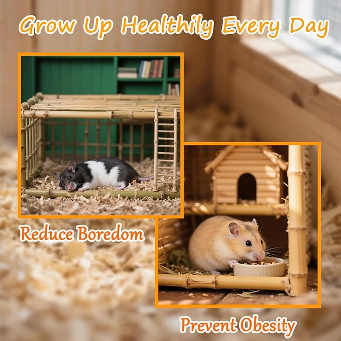 Small Animals Hamster Toy - Cage Wooden Accessories for Gerbil,Chinchilla,Rat,Guinea Pig,Mouse