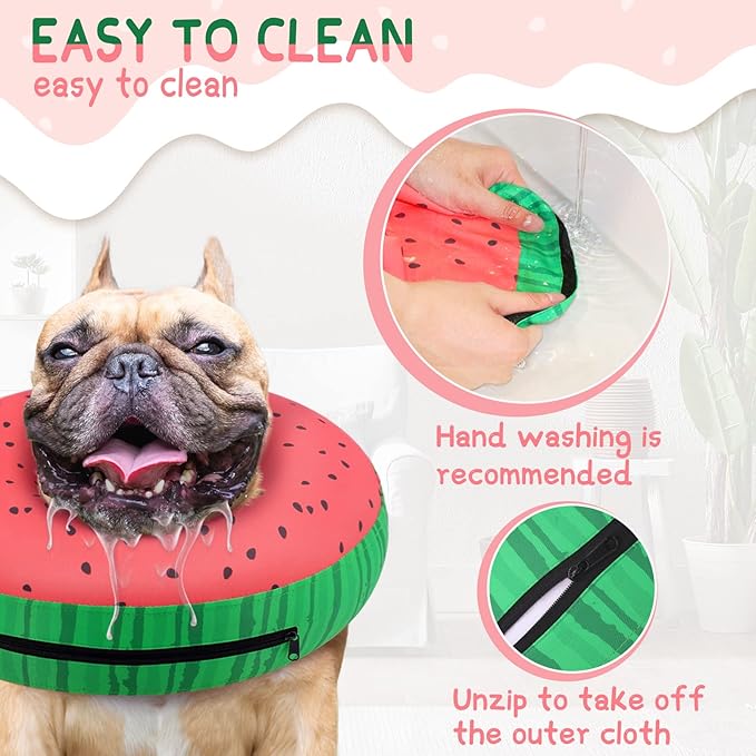 Supet Inflatable Dog Cone Alternative After Surgery - Neck Donut Recovery E-Collar for Neuter - Soft Cone for Small Medium Large Dogs