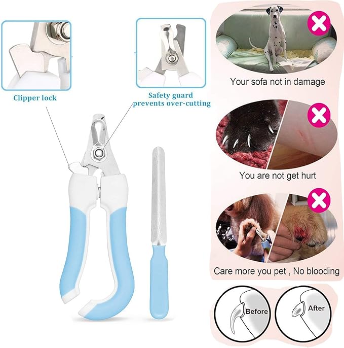 Pet Grooming kit, Professional Rechargeable Cordless Dog Grooming Clippers Kit Low Noise Electric Hair Trimming Clippers Set with Comb Guides, Stain Steel Scissors, Nail Kits and Popular groomi