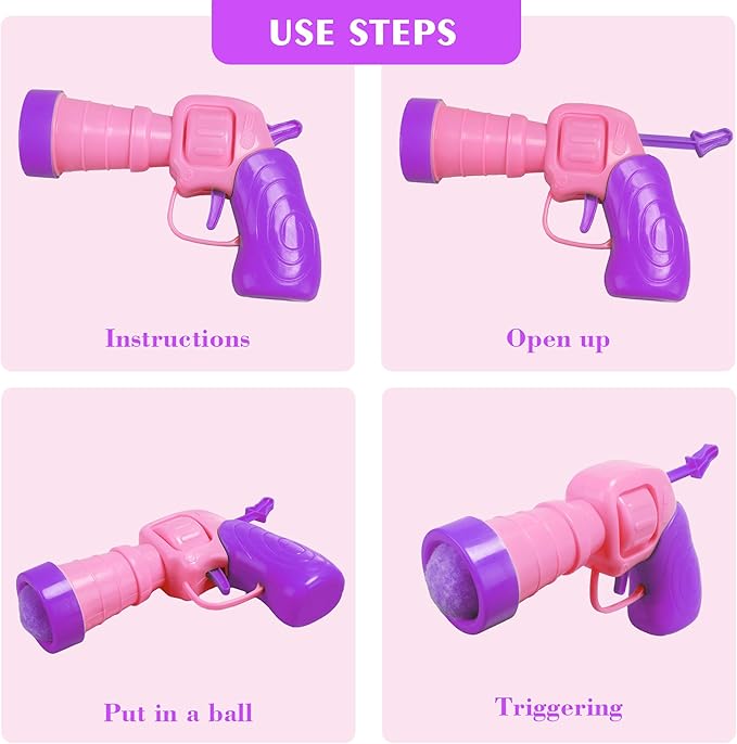 Mewlmart Interactive Cat Toys for Indoor Cats Pink Cat Pom Pom Balls Plush Ball Launcher Cat Fetch Toy Enrichment Toys 30 Balls