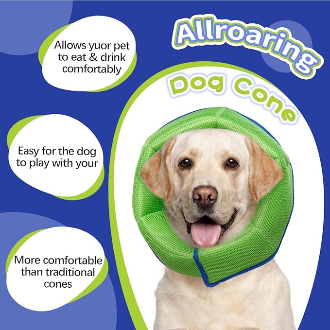 Dog Cone for Large Dogs After Surgery, Soft Dog Cone Collar for Dogs to Stop Licking, Adjustable Comfy E-Collar Alternative Lightweight Post-Surgery Recovery Elizabethan Collar for Pet