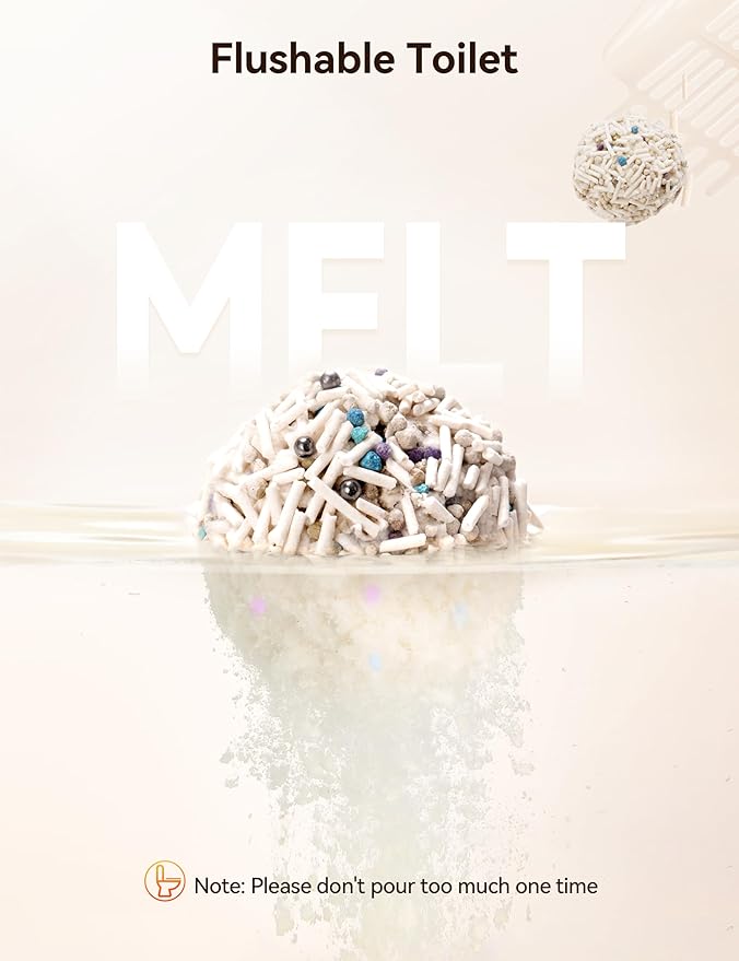 Meowant 5-in-1 Mixed Cat Litter, Natural Bentonite Tofu Clumping Cat Litter, Ultra Absorbent, Fast Clumping, Dust-Free, Odor Control, Flushable, 7.9lbs*2