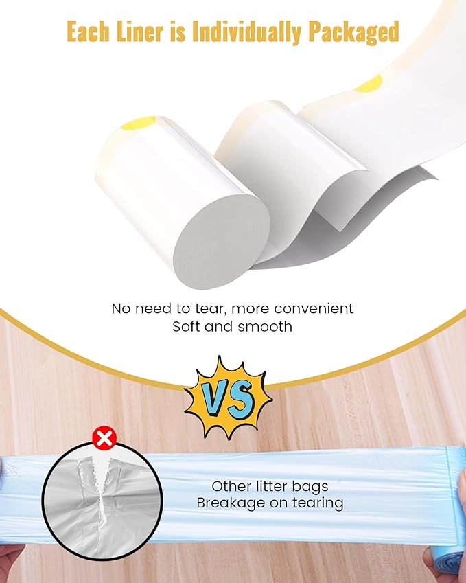 KONE Cat Litter Box Liners, 30 Count Jumbo Extra Durable Large Drawstring Kitty Litter Pan Bags Cat Waste Litter Bags Pet Cat Supplies 36" x 18"