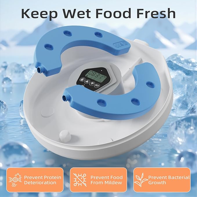 Pet Feeder Ice Tray Accessory – Freeze & Insert to Keep Pet Food Fresh & Cool, Extends Freshness in Automatic Feeders