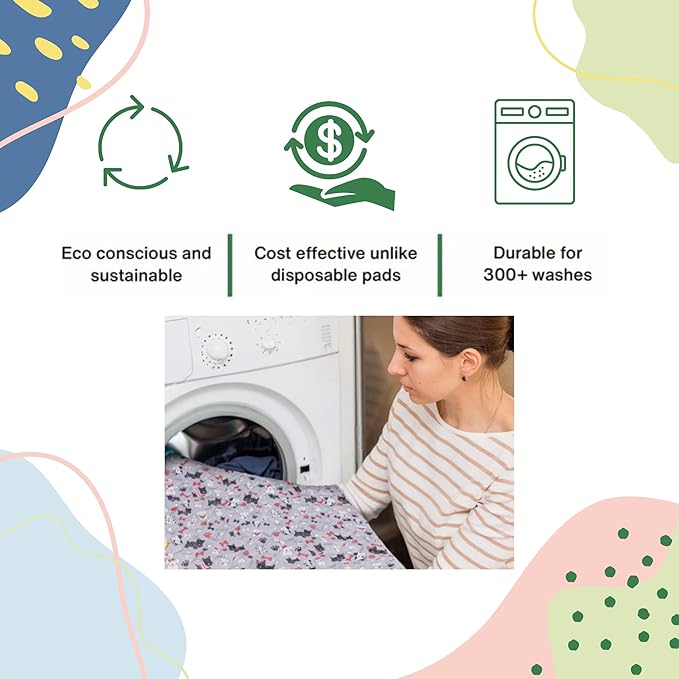 Caldwell's Pet Supply Co. 24x36 Potty Pads, Washable Pee Pads for Dogs, Reusable Pee Pads for Dogs, Puppy Potty Mat, Whelping Rug, Reusable Puppy Mat, Medium (Set of 3)