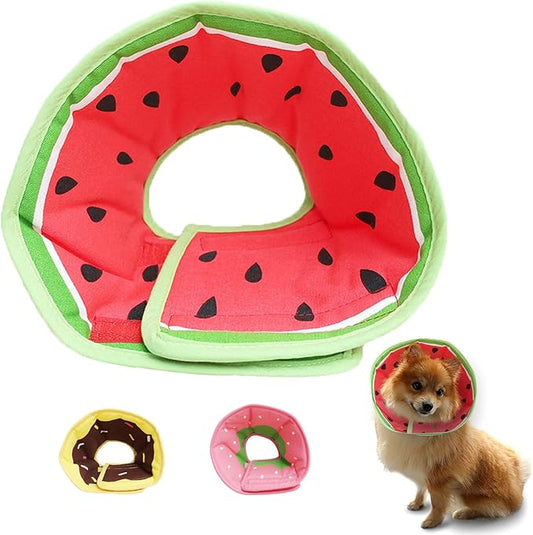 Soft Dog Cone, Lightweight Elizabethan Collar for Dogs, Adjustable Soft Cones for Dogs/Cats to Stop Licking After Surgery, Cute Watermelon Cone of Shame Alternatives for Pets (X-Large)