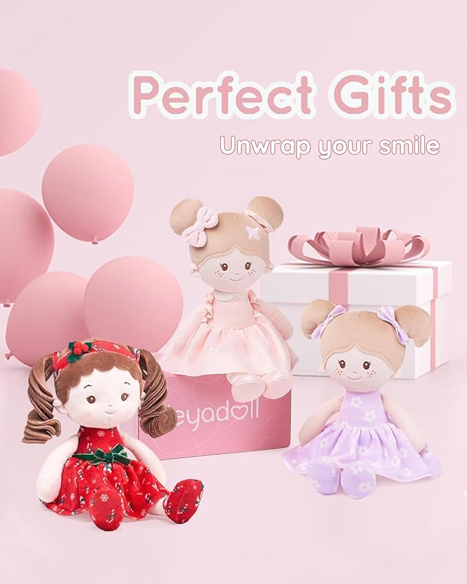 Soft Baby Doll Toys for Girls (12''), My First Christmas Dolls, Baby Rag Doll Plush Toys for Toddler Kids Infants -Baby Jinglebelle-Christmas Limited Edition