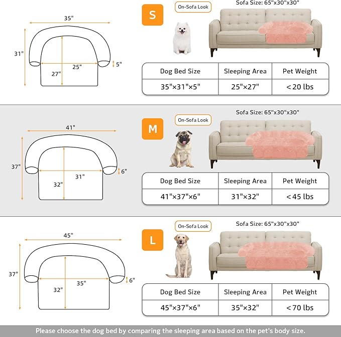 GGIB Calming Dog Bed Fluffy Plush Dog Mat for Furniture Protector with Removable Washable Cover for Large Medium Small Dogs and Cats (Medium, Pink)