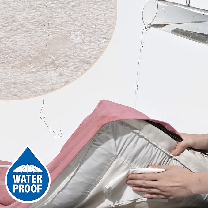 Comfort Expression Large Dog Beds Waterproof Orthopedic Foam Dog Beds for Large Dogs Sofa Comfy Pet Bed with Non-Slip Bottom & Washable Removable Cover(Pink)