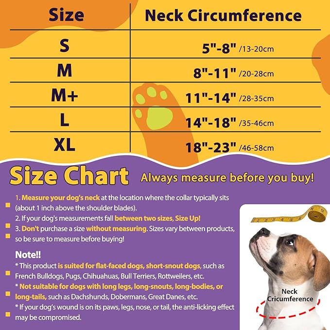Crazy Felix Soft Donut Cone for Dogs to Stop Licking, Rottweiler Recovery Collar After Surgery Inflatable Cone Alternative for Small Medium Large Dogs, Elizabethan Collar with Boxer Pattern