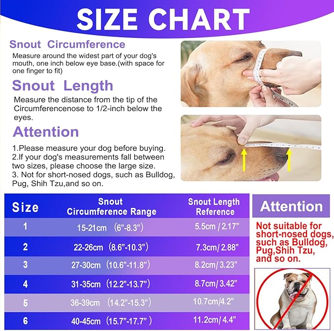 Basket Muzzle - Anti Biting Chewing, Sturdy Lightweight Allows Panting Drinking, Suitable for Grooming Trimming Training - Transparent, Size 5