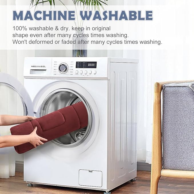 JoicyCo Dog Bed Soft Dog Crate Bed Pad Mat, 36 in Non Slip Bottom Washable Dog Beds for Medium and Large Dogs, Pet Bed Mattress Kennel Pad, Dark Red