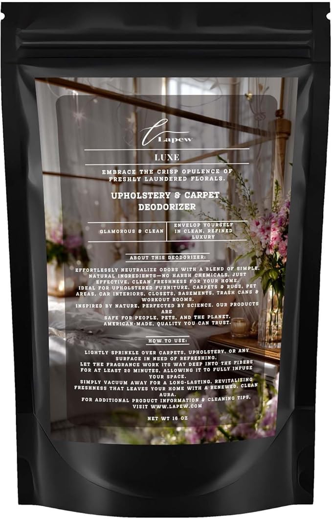Luxe Carpet Freshener Powder: Powerful Odor Eliminator for Home, Upholstery Deodorizer, Carpet Deodorizer, Pet Urine, Cat Litter Box - Diva Fragrance
