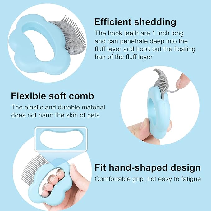 Pet Grooming Supplies, Massaging Comb for Removing Matted Fur and Knots/Tangles, Perfect for Long and Short Hair Pets (3 Packs)